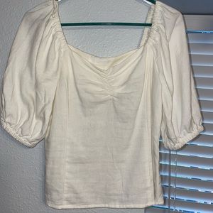 Off White Linen Blouse